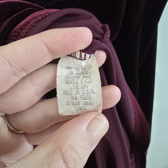 Burgundy Velvet Whimsygoth Y2K Dark Romantic Vampire Mini Dress Sz Large - Picture 5 of 8